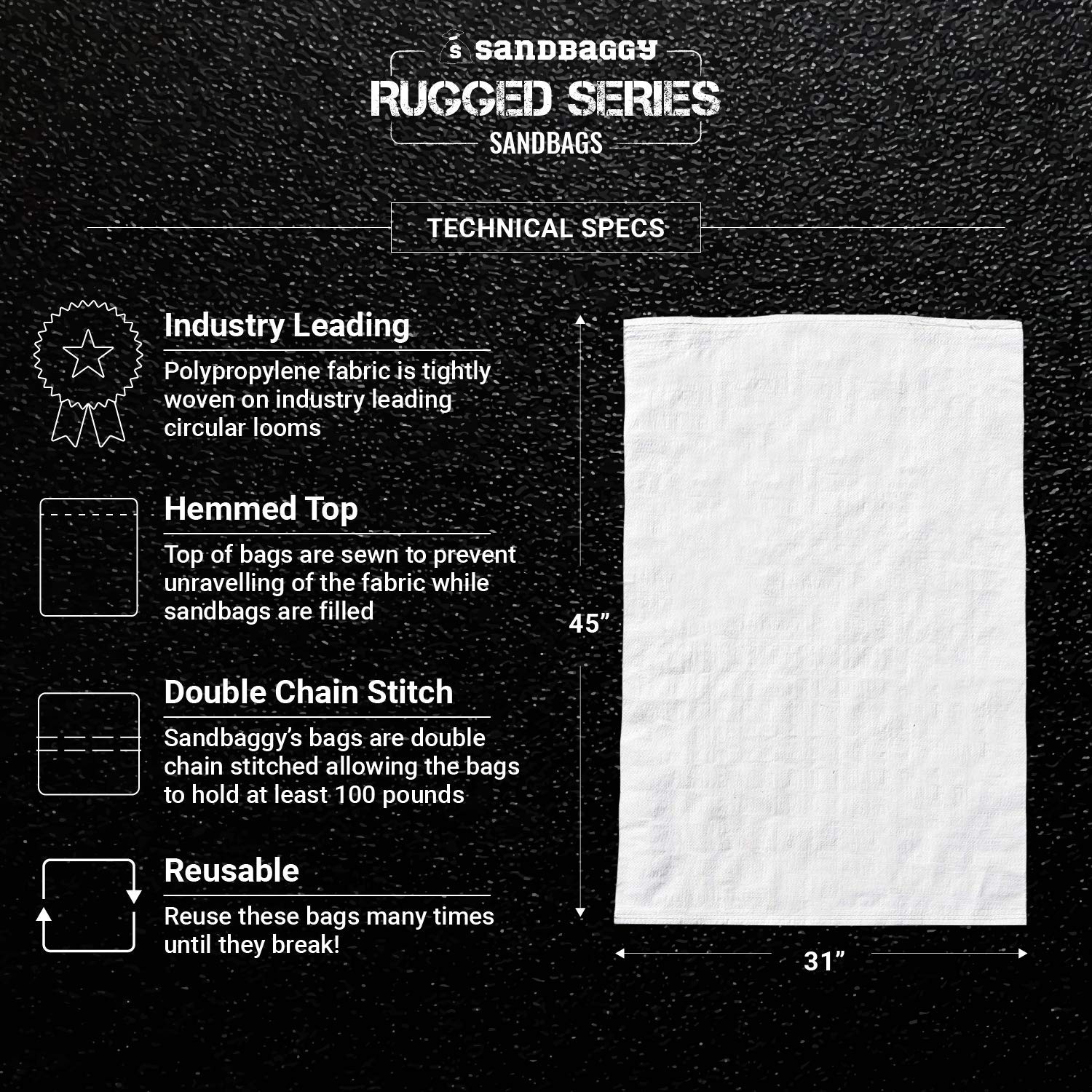 Heavy Duty 6 Mil Sandbags 31