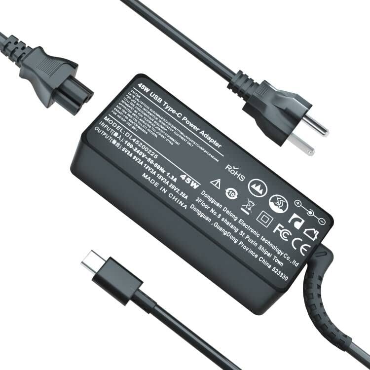 45W USB C Laptop Charger Fast Charging Power Adapter - Compatible with HP Spectre, Samsung, Dell, Lenovo, Asus, Acer, Google, Huawei Chromebooks - Universal Type C Replacement Charger for Home, Office & Travel Use