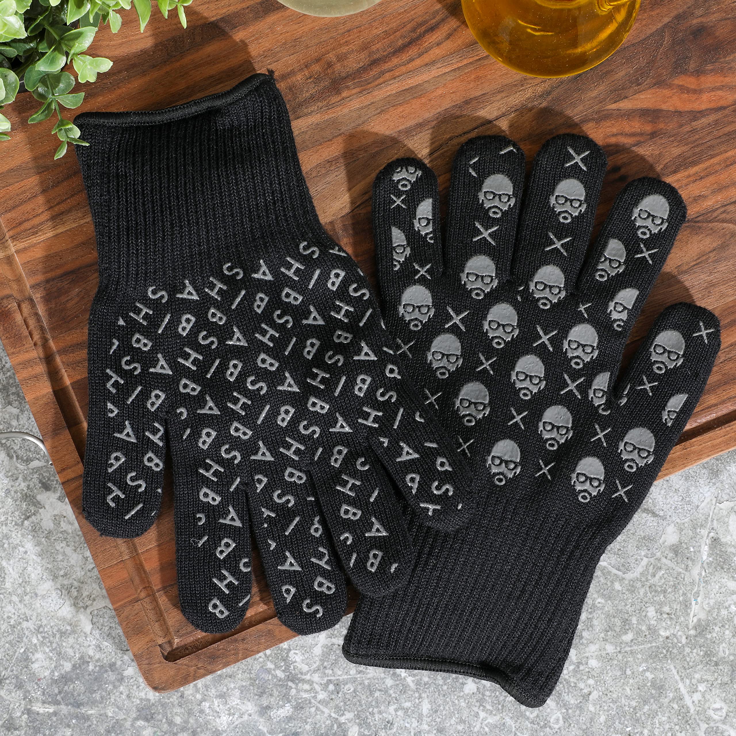 Babish 2-Pack Heat Resistant Oven Mitts - Premium Kitchen Gloves for Baking, Grilling & Cooking - Perfect for BBQ, Roasting & Handling Hot Dishes