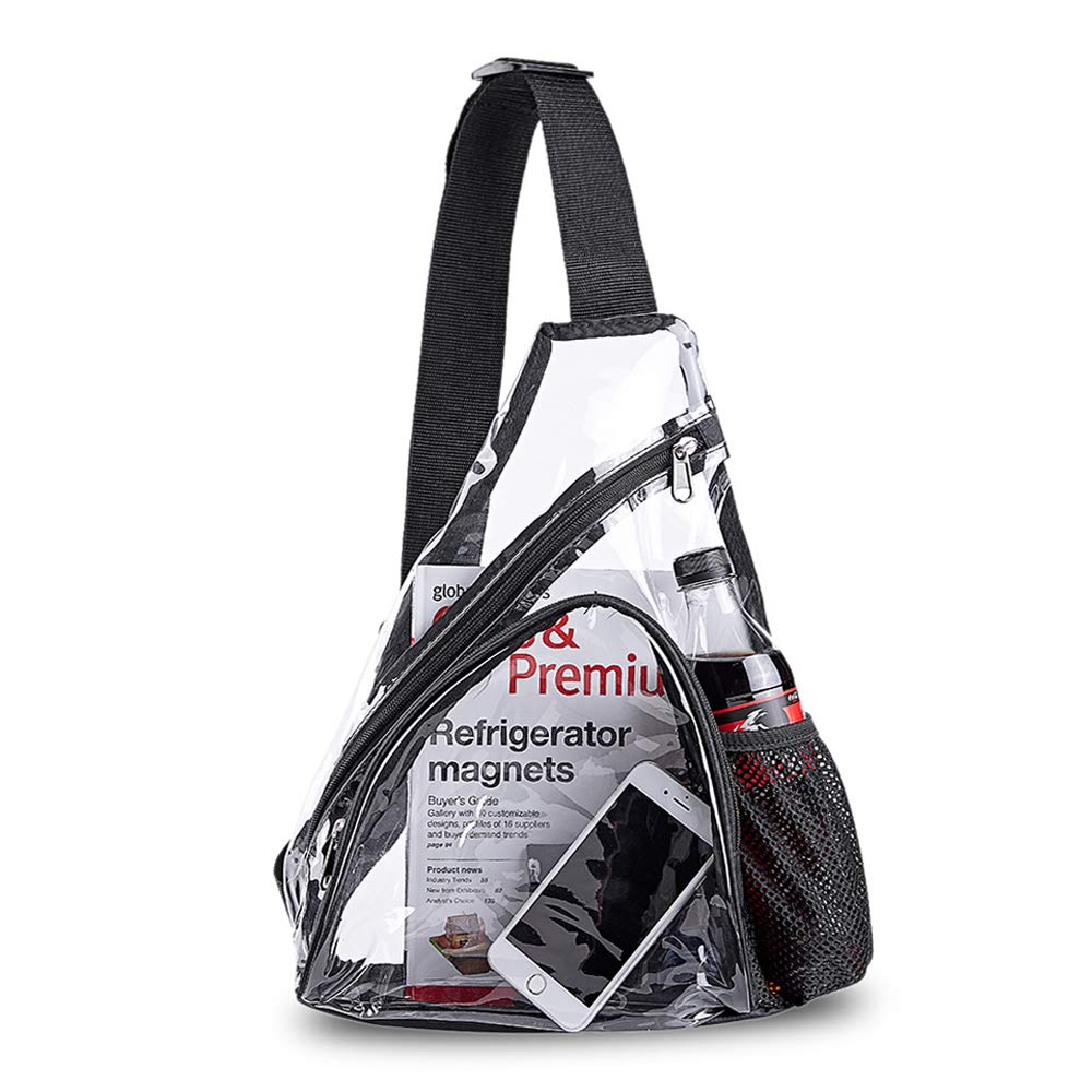 Clear PVC Sling Bag - Stadium Approved Transparent Crossbody Shoulder Backpack for Concerts, Sports Events & Travel | Lightweight & Waterproof