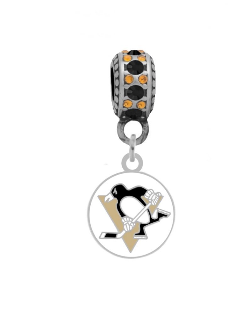 Pittsburgh Penguins Charm for Pandora Style Bracelets - NHL Hockey Team Jewelry Gift for Fans - Perfect for Game Day, Birthdays & Sports Enthusiasts