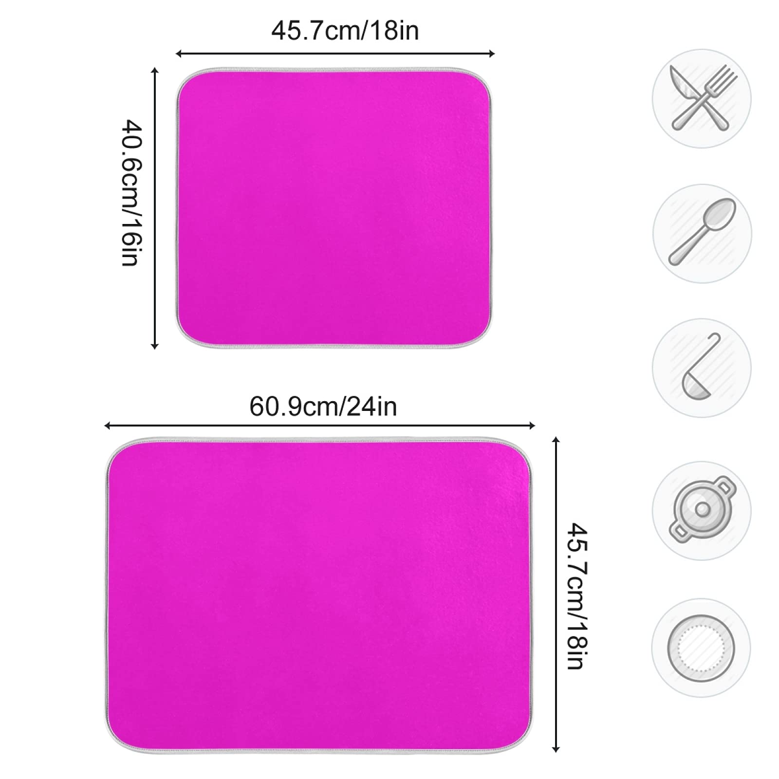 Premium Absorbent Microfiber Dish Drying Mat - 16