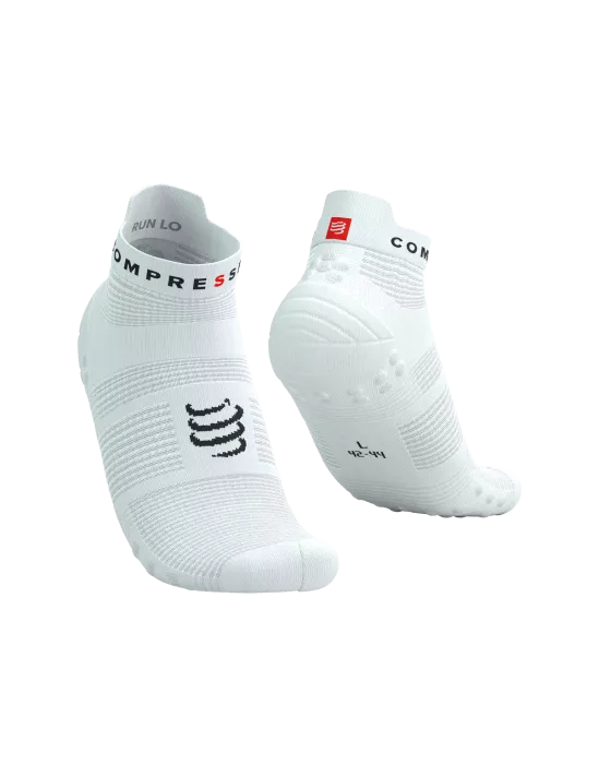 Compressport Unisex Pro Racing Socks v4.0 - Performance Running Socks for Men & Women - Breathable, Cushioned & Supportive - White/Black - Ideal for Marathon, Trail Running & High-Intensity Workouts