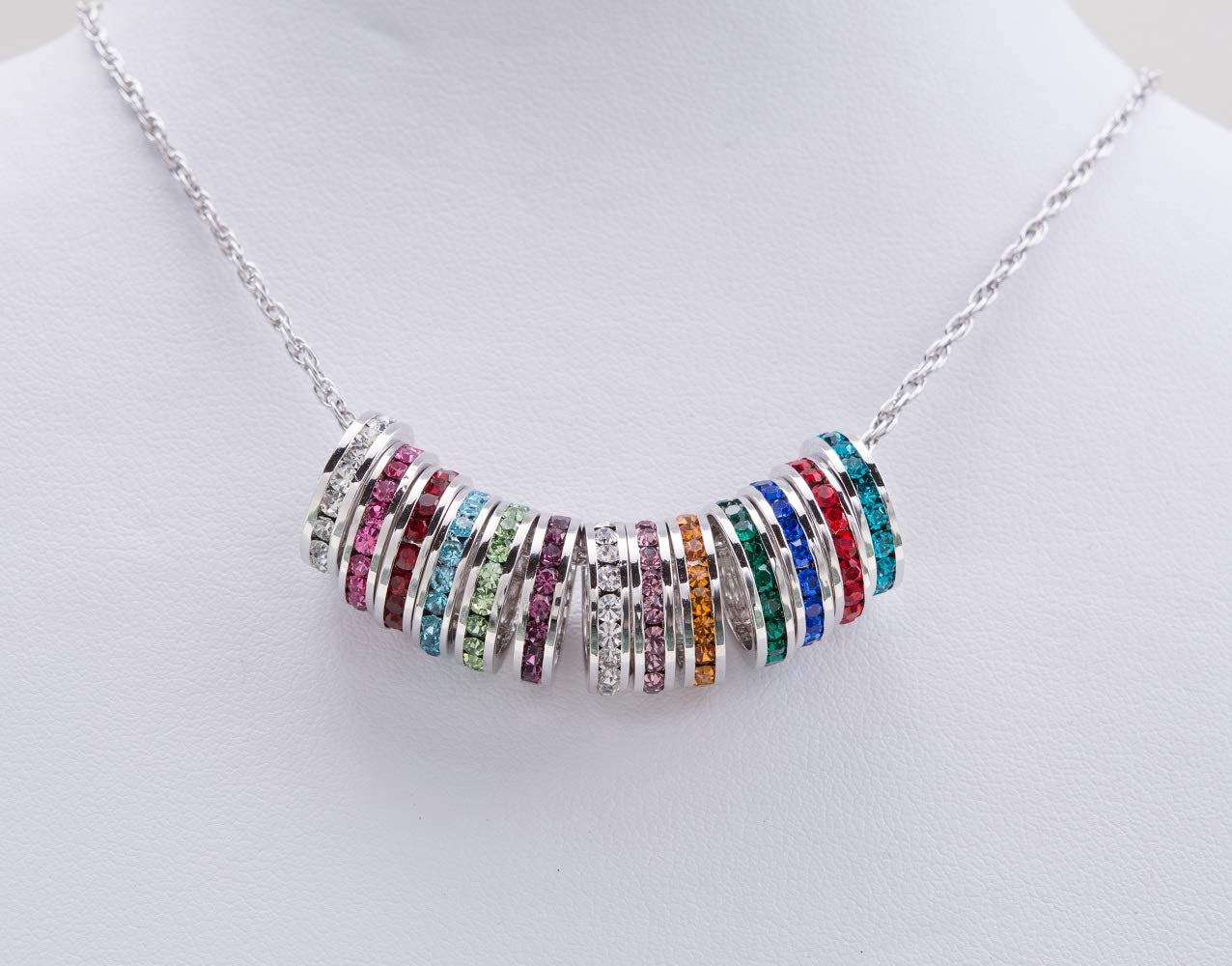 Birthstone Pendant Necklace - Stackable Crystal Charm with Full Eternity Design | Perfect Gift for Birthday, Anniversary & Mother's Day Jewelry