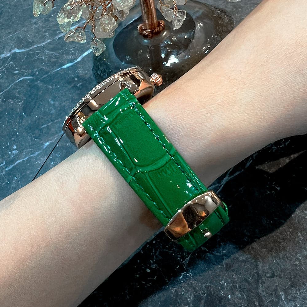 Aries Gold Green Genuine Leather Strap Women's Watch L 5046 RGGN GN - Elegant Fashion Accessory for Daily Wear & Special Occasions