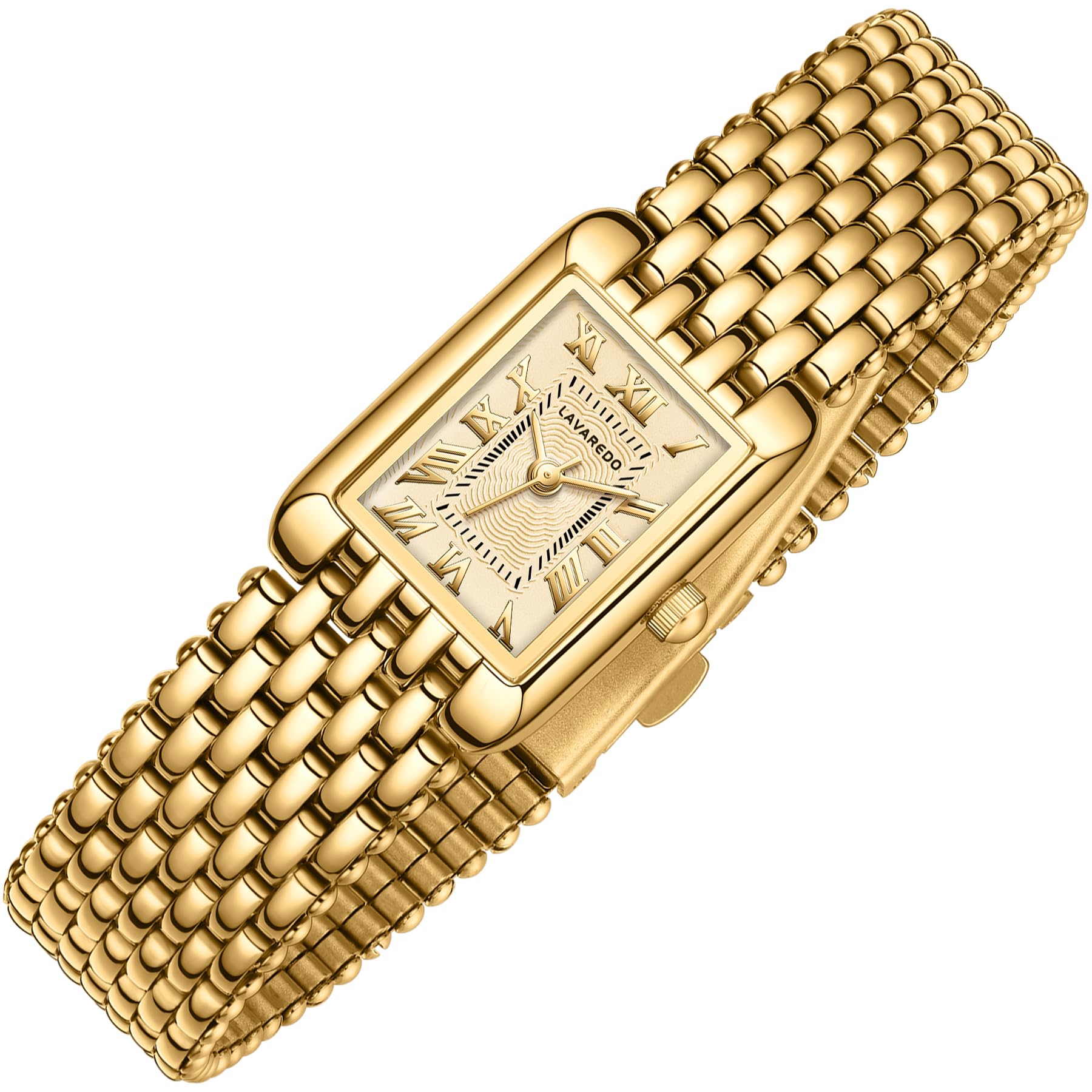 NN BEN NEVIS Gold Women's Watch - Dainty Small Ladies Watch with Stainless Steel Strap, Luxury Casual Fashion Square Quartz Waterproof Watch (Bracelet Adjustment Tool Included) - Perfect for Office, Date Night & Everyday Wear