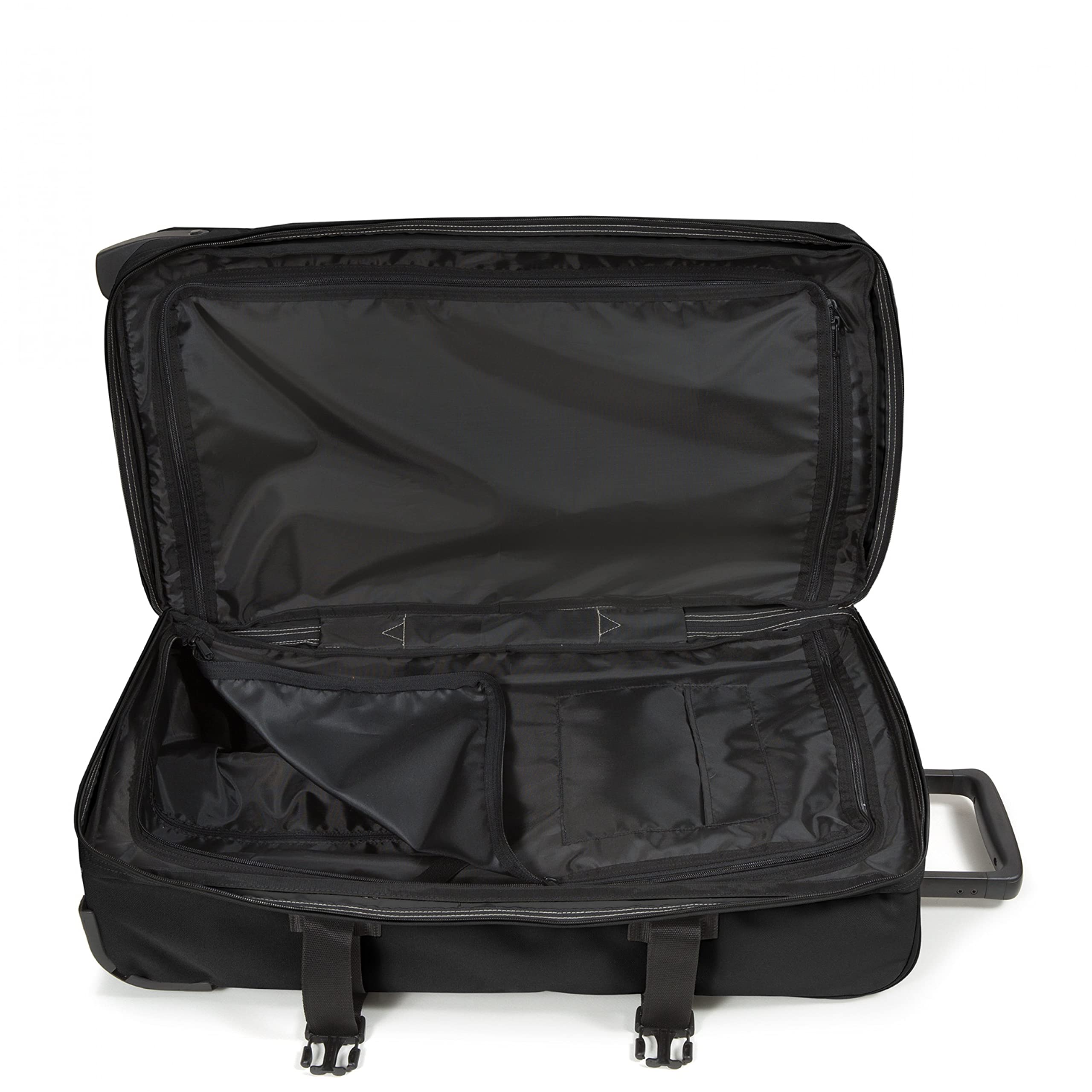 Eastpak Tranverz Wheeled Suitcase - TSA Lock, 2 Wheels & 2 Compartments with Compression Straps - Medium Black Carry-On Luggage for Business & Vacation Travel