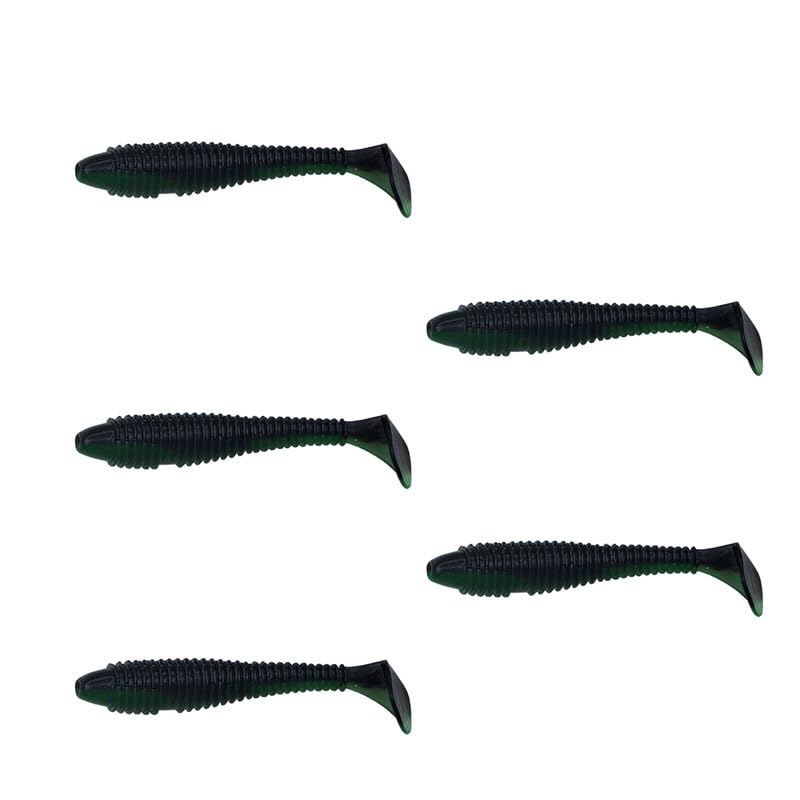 5 Pack Soft Plastic Fishing Lures - Paddle Tail Swimbaits for Bass, Trout, Crappie, Pike & Walleye - Saltwater & Freshwater Artificial Worms Bait - Perfect for Kayak Fishing, Shore Casting & Ice Fishing Tackle