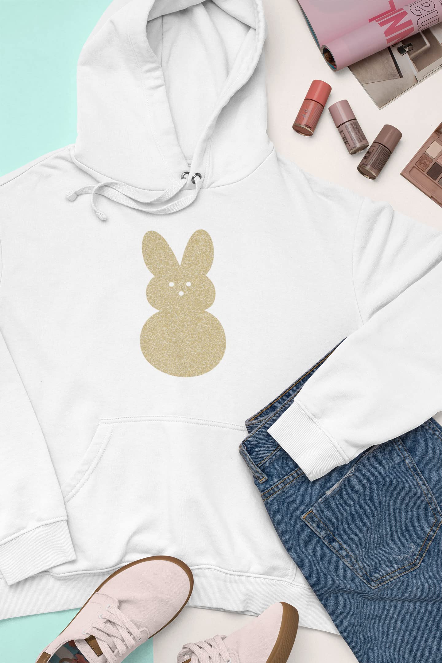 Bunny Iron On Decal - Easter Bunny Heat Transfer Patch for DIY Crafts, Kids Easter Gifts & Apparel Decoration (Blue Glitter) - Perfect for T-Shirts, Tote Bags & Easter DIY Projects