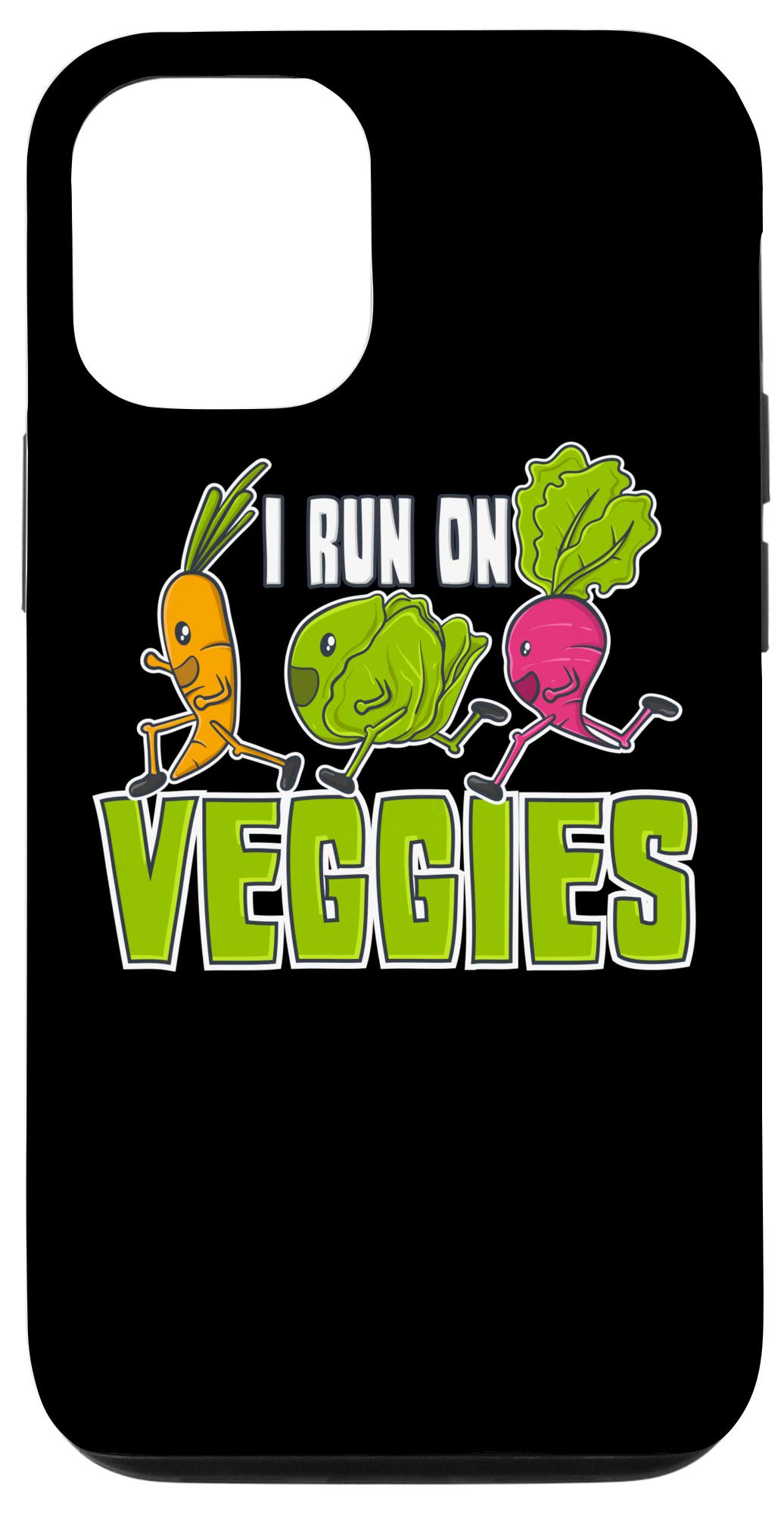 iPhone 12/12 Pro Vegan Runner Case - Funny 'I Run On Veggies' Vegetarian Gift - Perfect for Vegan Athletes & Plant-Based Lifestyle Enthusiasts