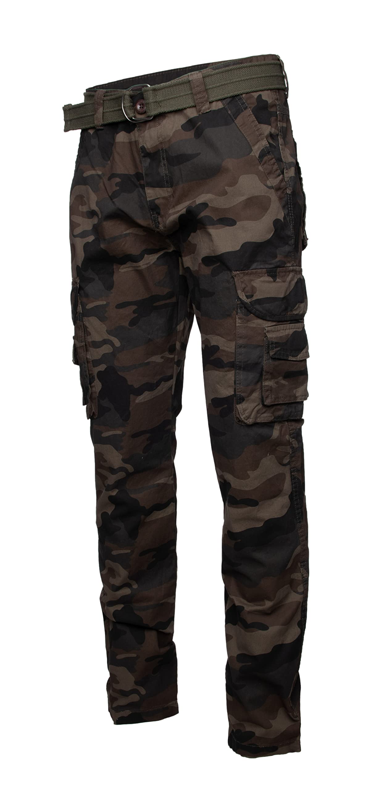 X RAY Men's Cargo Pants - Soft Cotton Work Pants with Deep Pockets & Belt | Durable Tactical Pants for Outdoor, Hiking, Work & Travel | Comfortable Utility Pants for Men