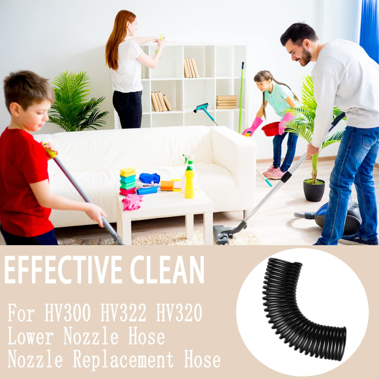 Shark Vacuum Hose Replacement - Compatible with Shark Rocket HV300, HV301, HV302, HV320, HV321 & Shark Rotator Vacuum Cleaners - Durable Lower Floor Nozzle Hose for Powerful Suction - Perfect for Pet Hair, Hard Floors & Deep Cleaning Carpets