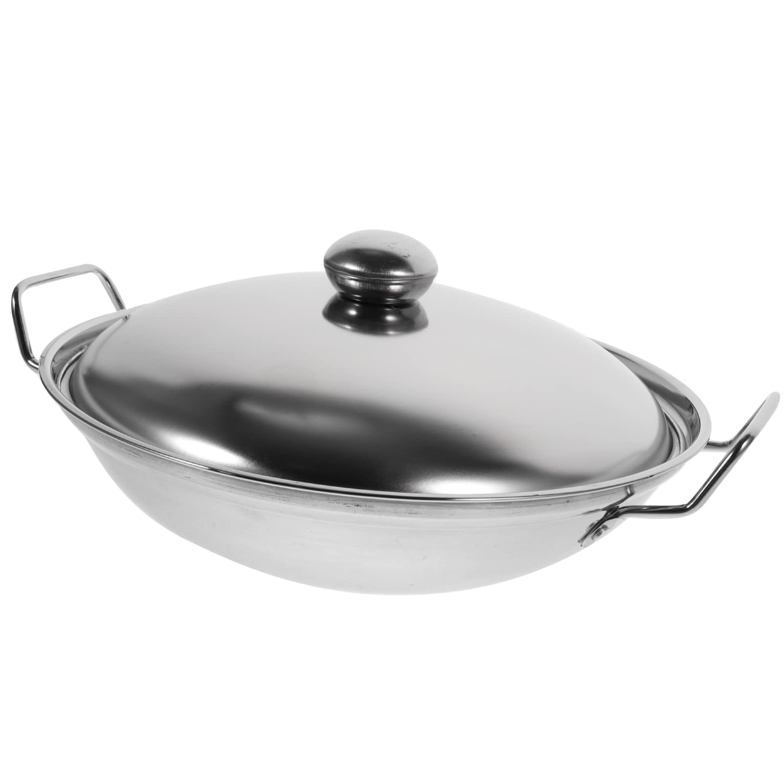 Hemoton 3-Piece Stainless Steel Cookware Set - Sauce Pan, Pasta Pot & Cast Iron Wok with Lid - Professional Kitchen Cooking Pots for Frying, Sauteing & Food Prep - Perfect for Home Chefs, Meal Prep & Restaurant Style Cooking