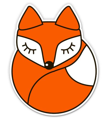 Cute Fox Sleeping Vinyl Sticker - 5 Inch Waterproof Decal for Car, Laptop, iPad - Perfect for Personalizing Devices & Home Decor