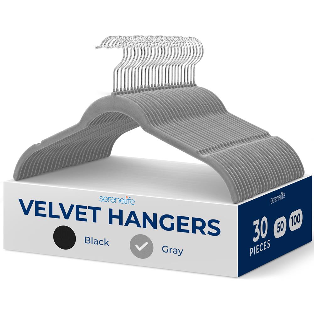 30 Piece Velvet Hangers - Non-Slip Clothes Hangers for Closet Organization, Space Saving & Delicate Garment Care - Perfect for Wardrobe, Laundry Room & Travel Packing