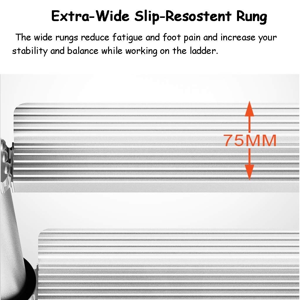 Extendable Aluminum Telescoping Ladder with Detachable Hooks - Foldable Portable Ladder for Home, Office, Loft & Attic - 330 lbs Weight Capacity - Perfect for Indoor/Outdoor Use, Roof Access & Storage Spaces