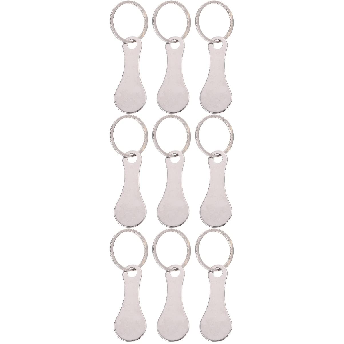 NUOBESTY 3pcs Metal Shopping Trolley Tokens Key Ring - Convenient for Supermarket Carts
