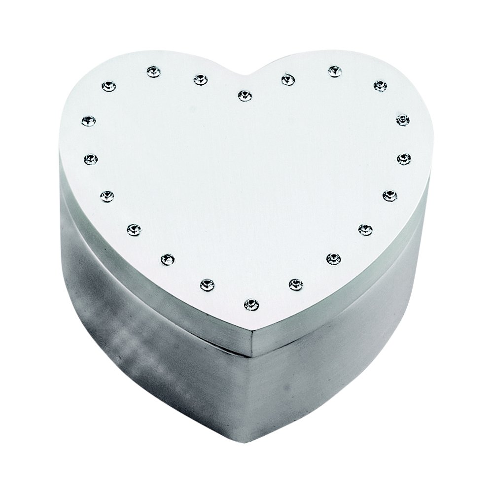 Heart Shaped Jewelry Box with Swarovski Crystals - 2.5 Inch Premium Gift Box for Valentine's Day, Anniversary & Bridal Jewelry Storage