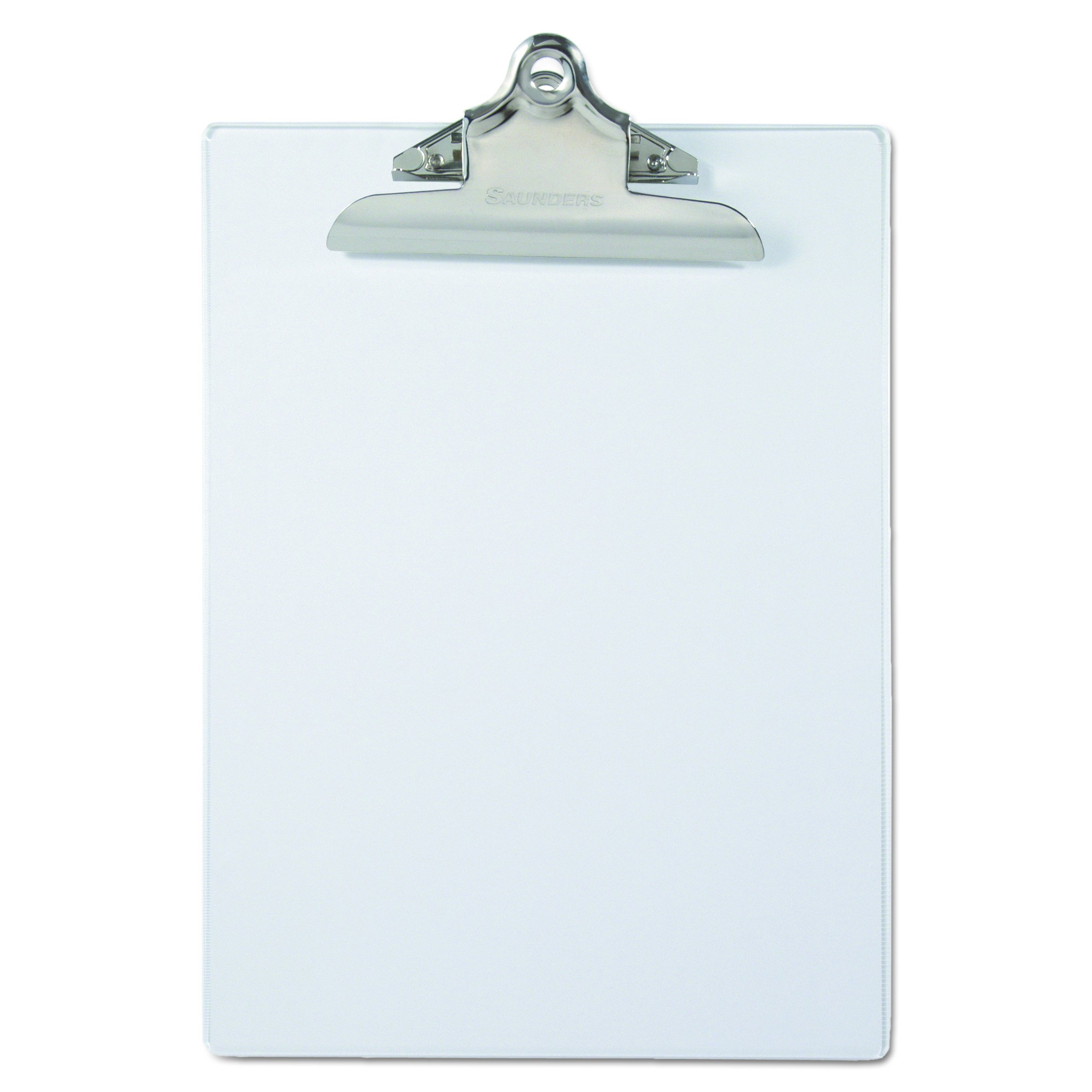 Saunders Black Plastic Clipboard with Low Profile Clip - Clear Letter Size (8.5 x 11 inches) for Office, School, and Field Work - Model 21803