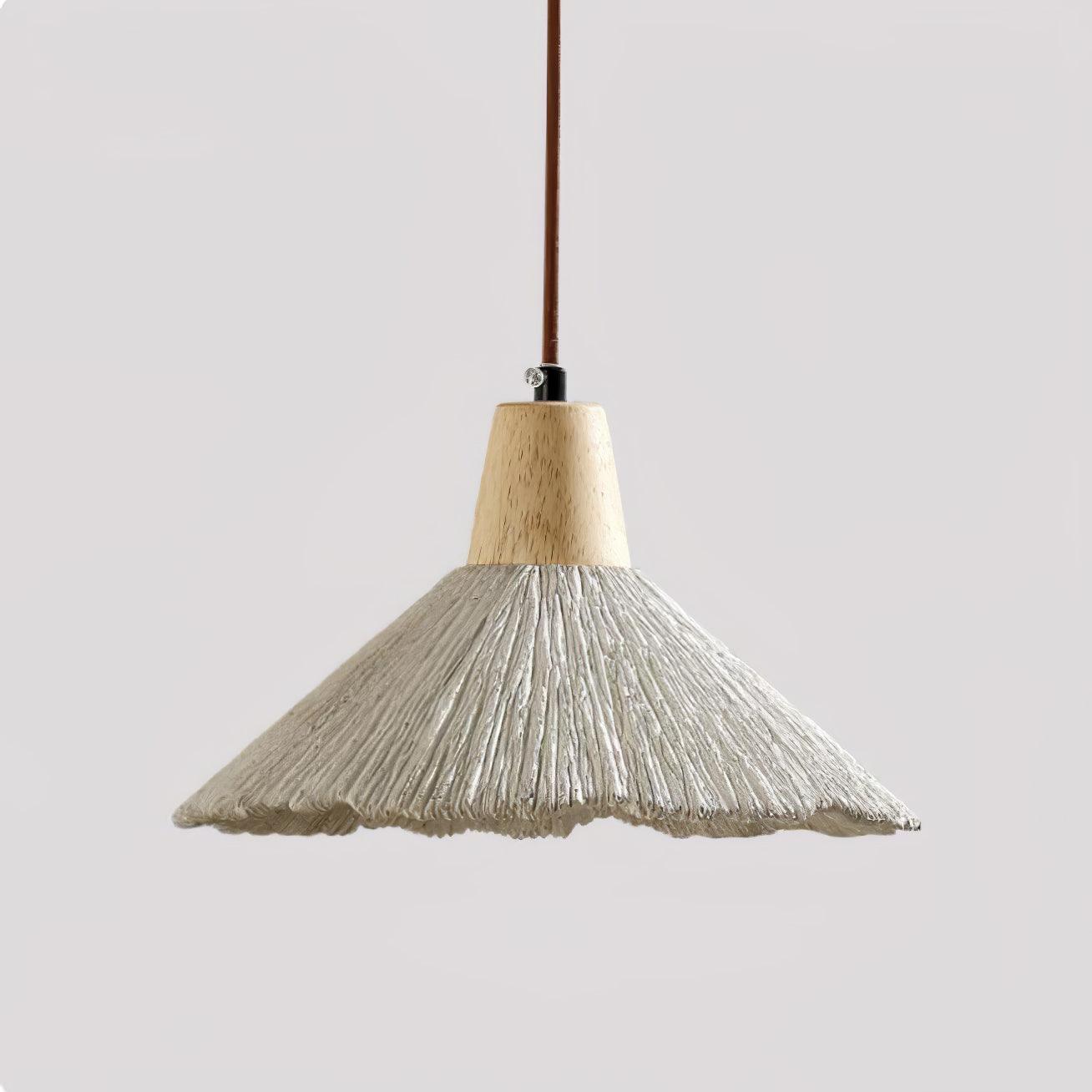 Modern Concrete Pleated Pendant Light - Industrial Style Hanging Lamp for Kitchen Island, Dining Room & Bedroom Lighting