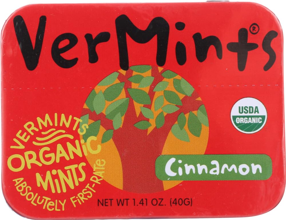 Vermints All Natural Cinnamon Breath Mints - 18 Pack (1.41oz Each) | Fresh Breath Solution for After Meals, Meetings & Travel | Sugar-Free, Vegan Friendly Oral Care