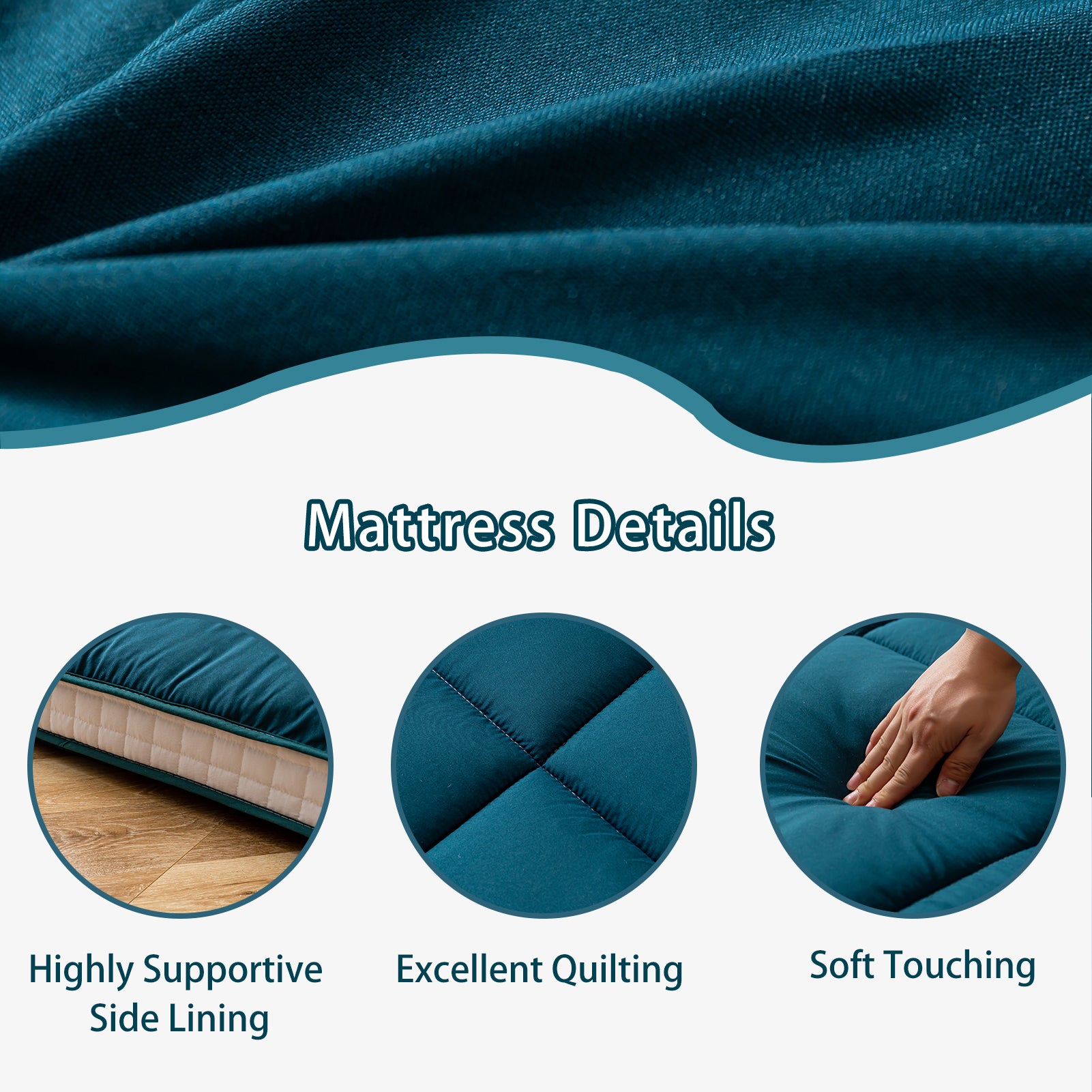 MAXYOYO 32 x 75 Inch Cot Size Futon Mattress - Foldable Floor Mattress, Tatami Mat for Guest Bed, Camping & Home Decor | Comfortable & Space-Saving Sleeping Solution