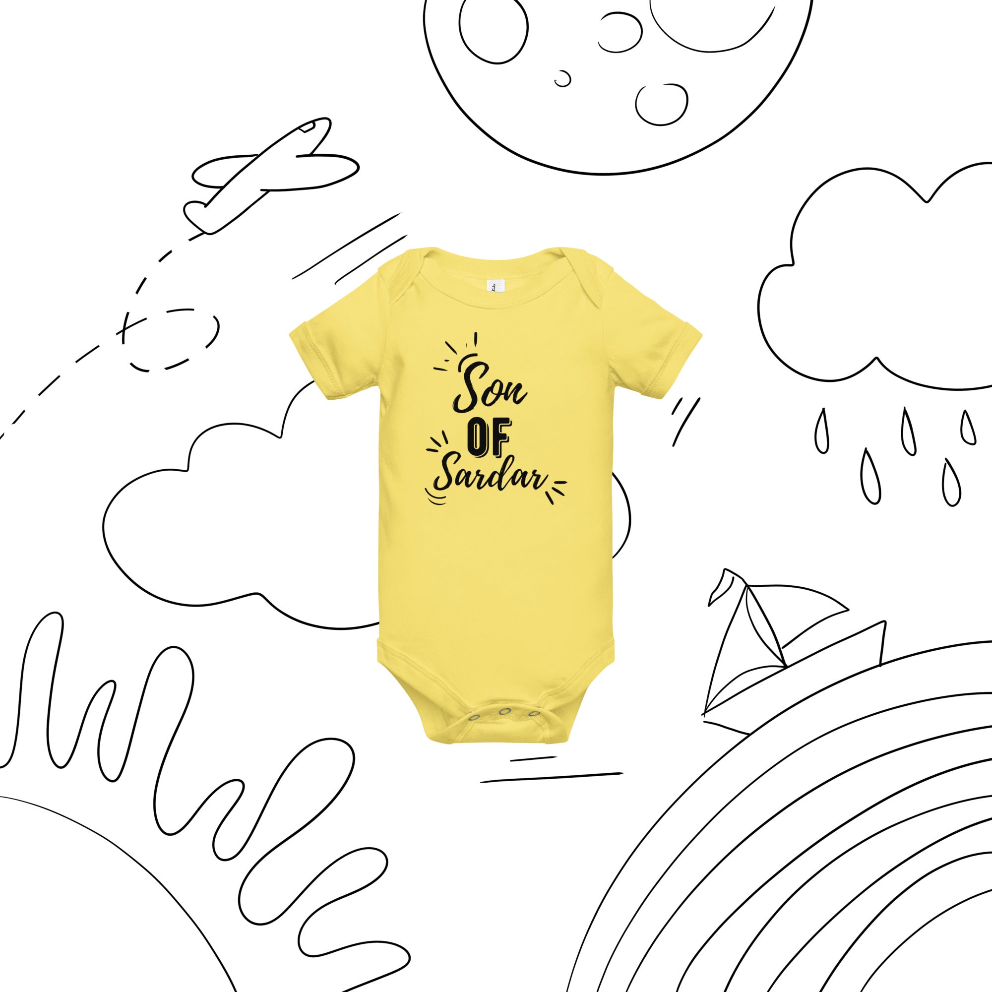 Son of Sardar Baby Onesies - Soft Cotton Bodysuits for Newborns & Infants | Perfect for Playtime, Daycare & Family Photos