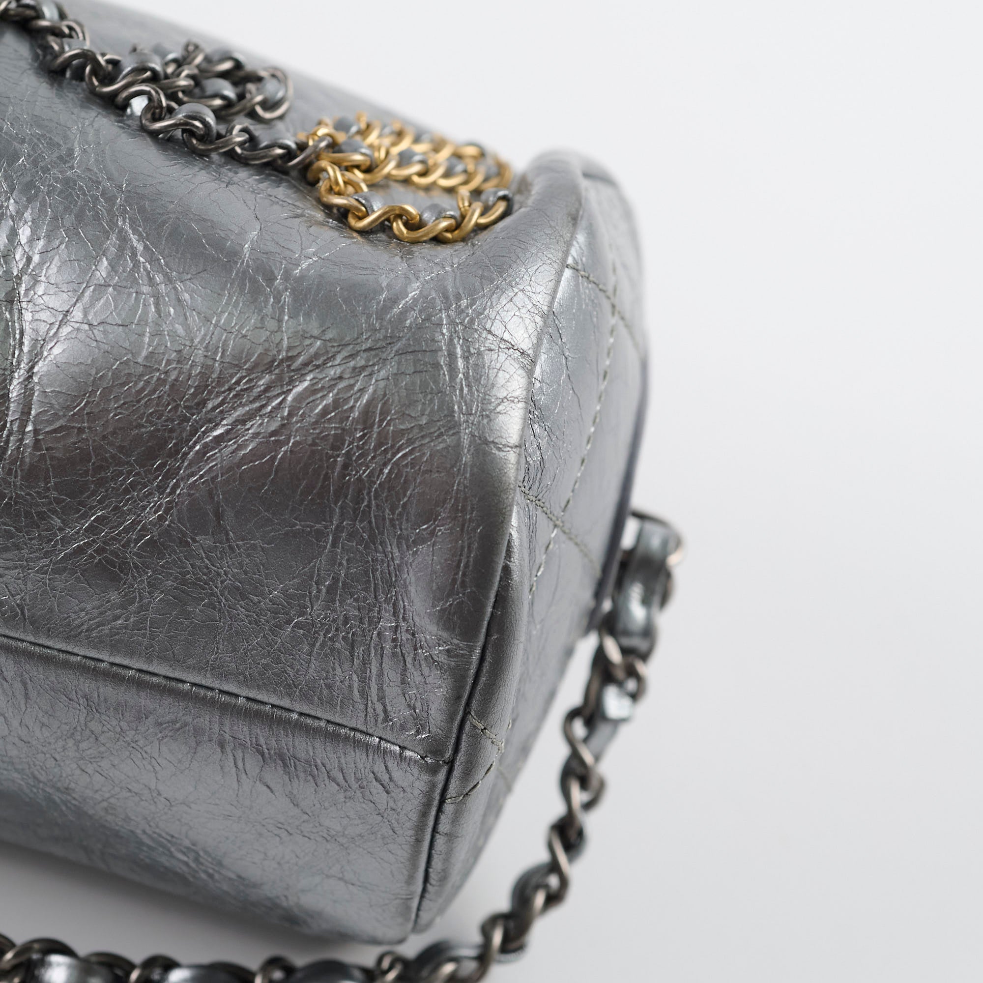Chanel Signature Bowing Bag - Crumpled Metallic Calfskin Leather Handbag for Women | Luxury Evening Clutch & Party Purse for Special Occasions