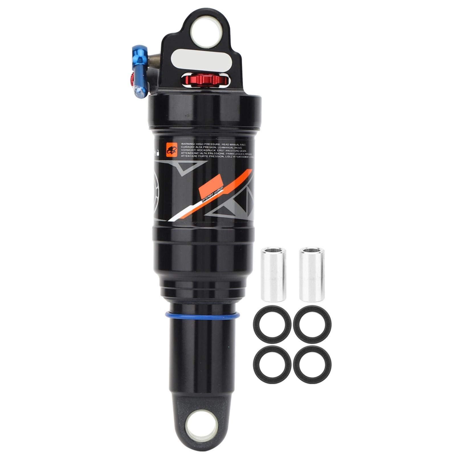 Pwshymi Adjustable Air Rear Shock Absorber for Mountain Bikes - MTB Rear Suspension with Rebound Control for Trail Riding & Downhill Cycling