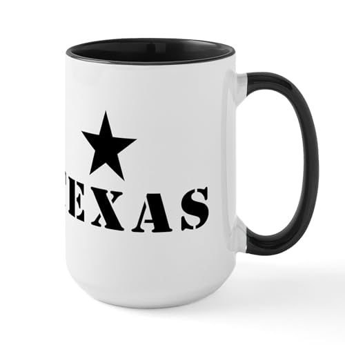 White/Black Inside - Texas, Lone Star State Large Mug