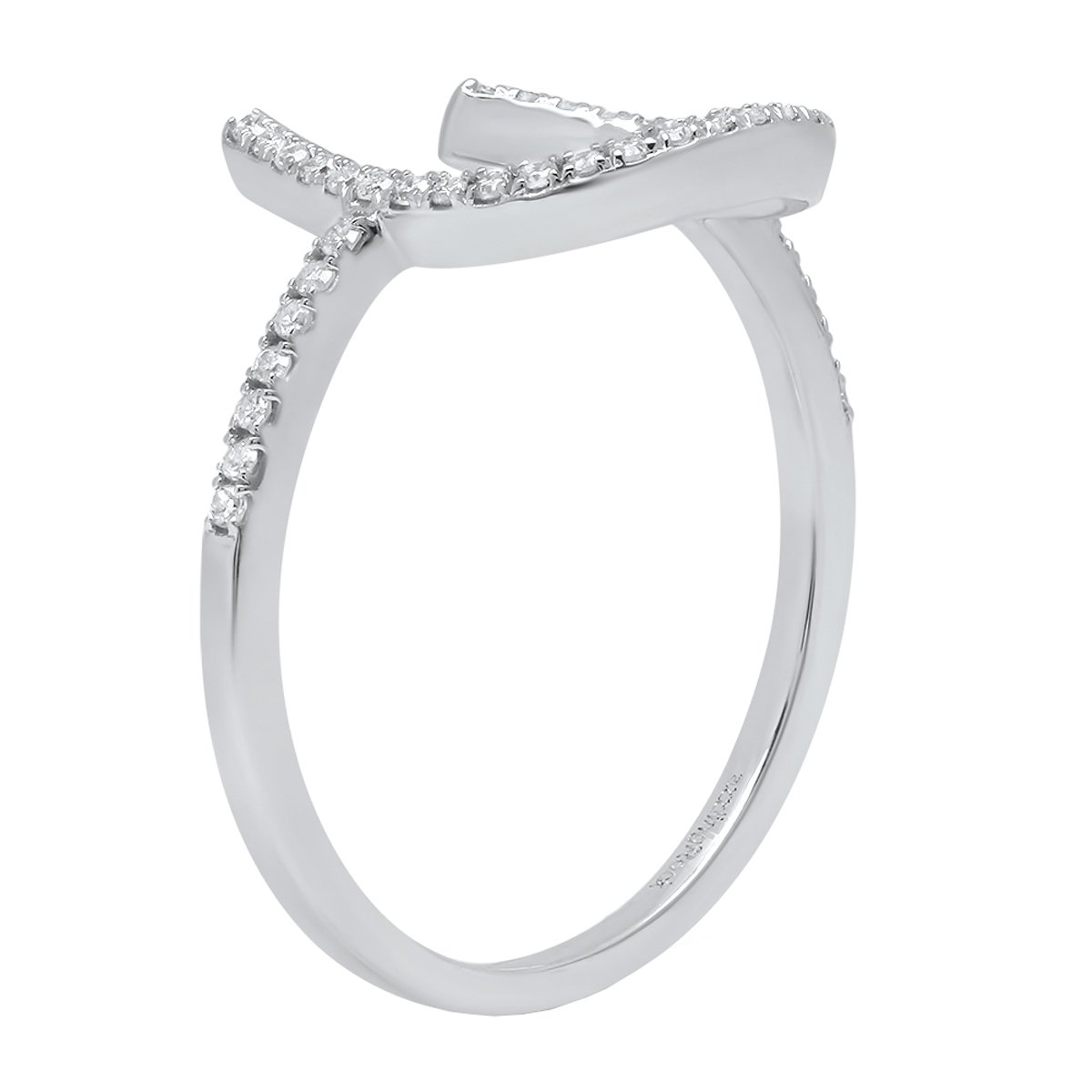 Dazzlingrock Collection 0.15 Carat 10K Solid Gold Round White Diamond Women's Horseshoe Engagement Ring - Perfect for Proposals, Anniversaries & Bridal Jewelry Gifts