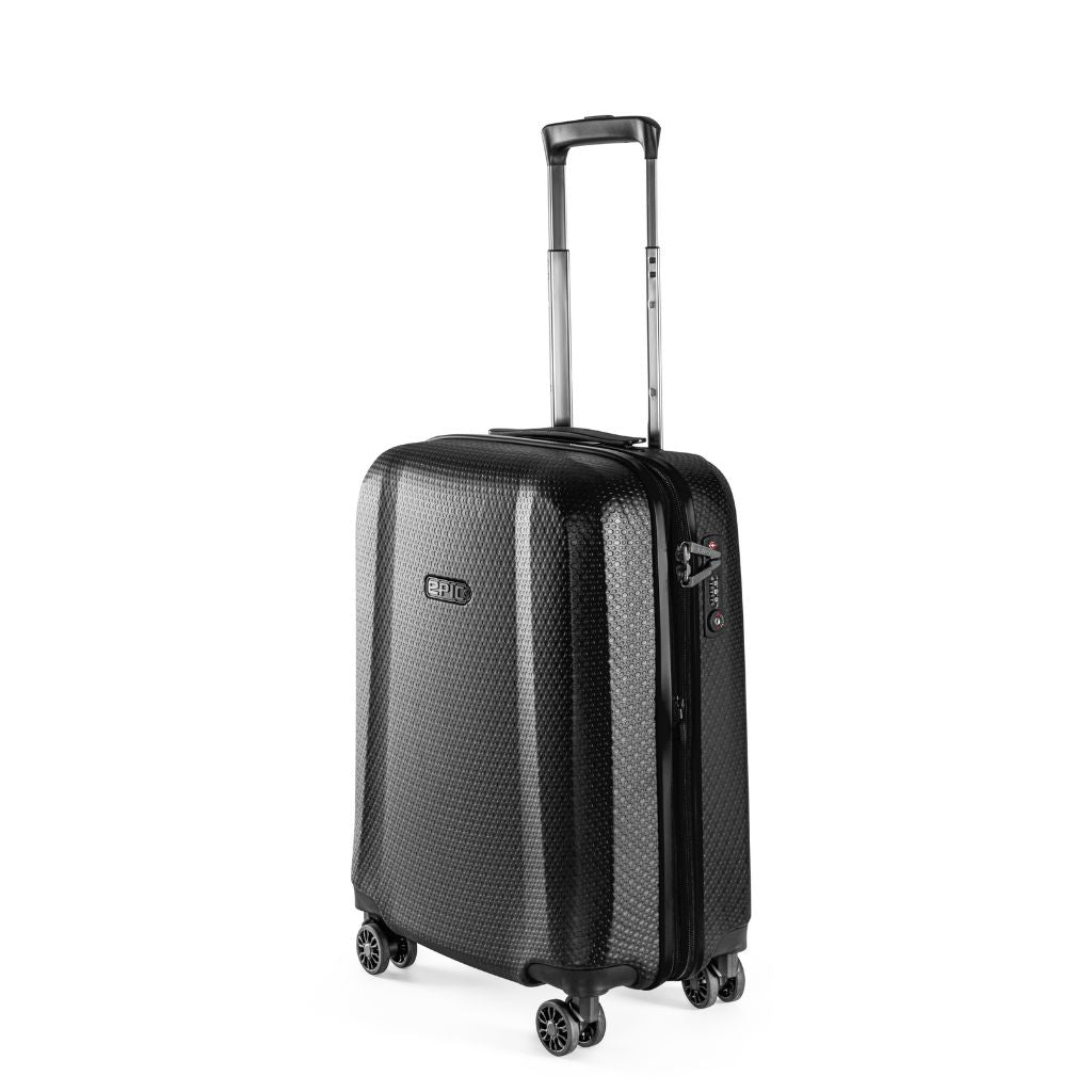 Epic GTO 5.0 20-Inch Carry On Lightweight Hardside Luggage - Frozen Black | TSA Approved Spinner Suitcase for Air Travel, Business Trips & Weekend Getaways