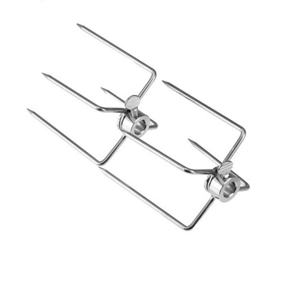 Electric Stainless Steel Rotisserie Grill Motor with Spit Rod & Meat Forks - Perfect for Backyard BBQs, Chicken Roasting, and Outdoor Cooking