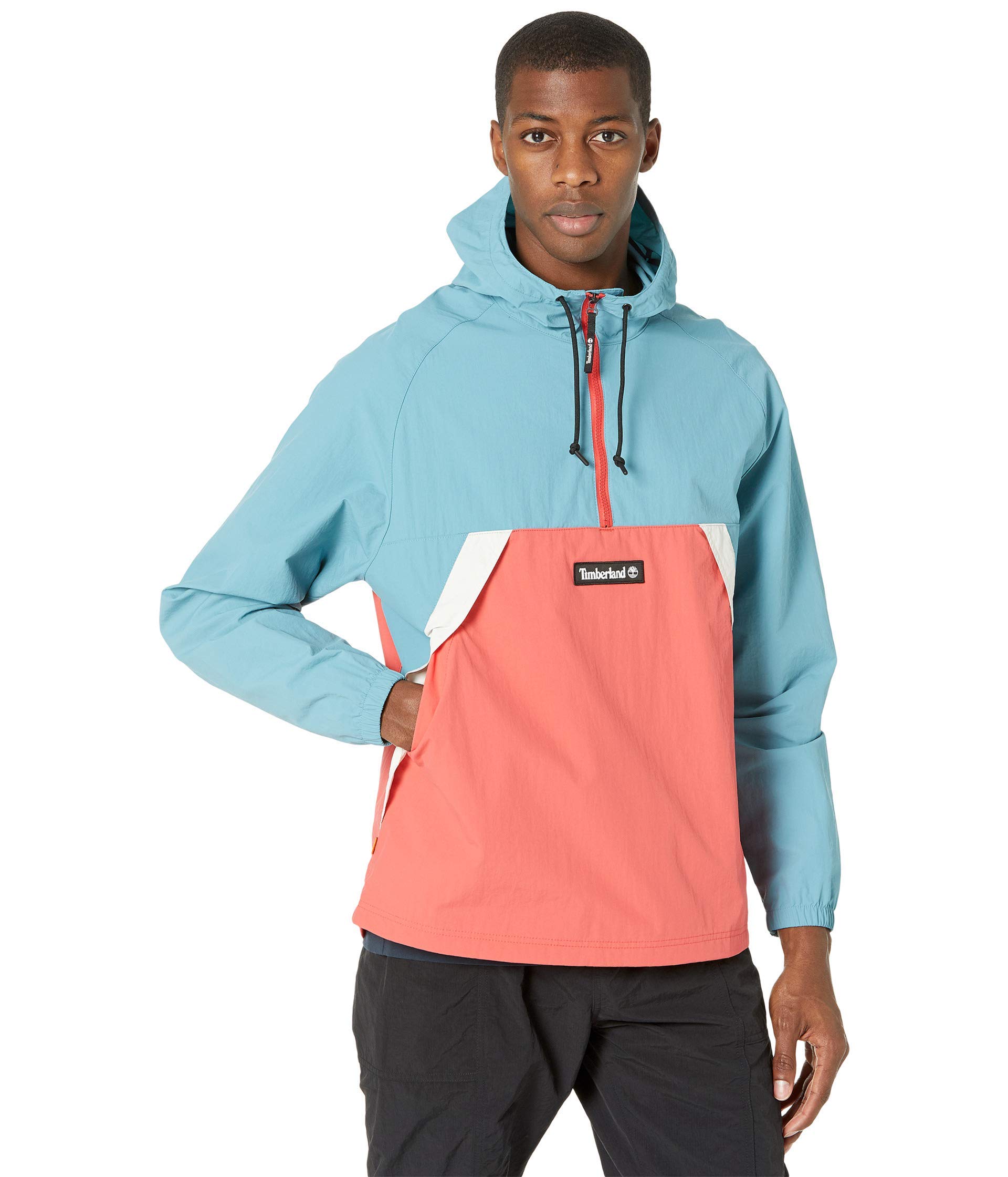 Timberland Men's Windbreaker Pullover Jacket - Lightweight Water-Resistant Hooded Outdoor Jacket for Hiking, Camping & Casual Wear
