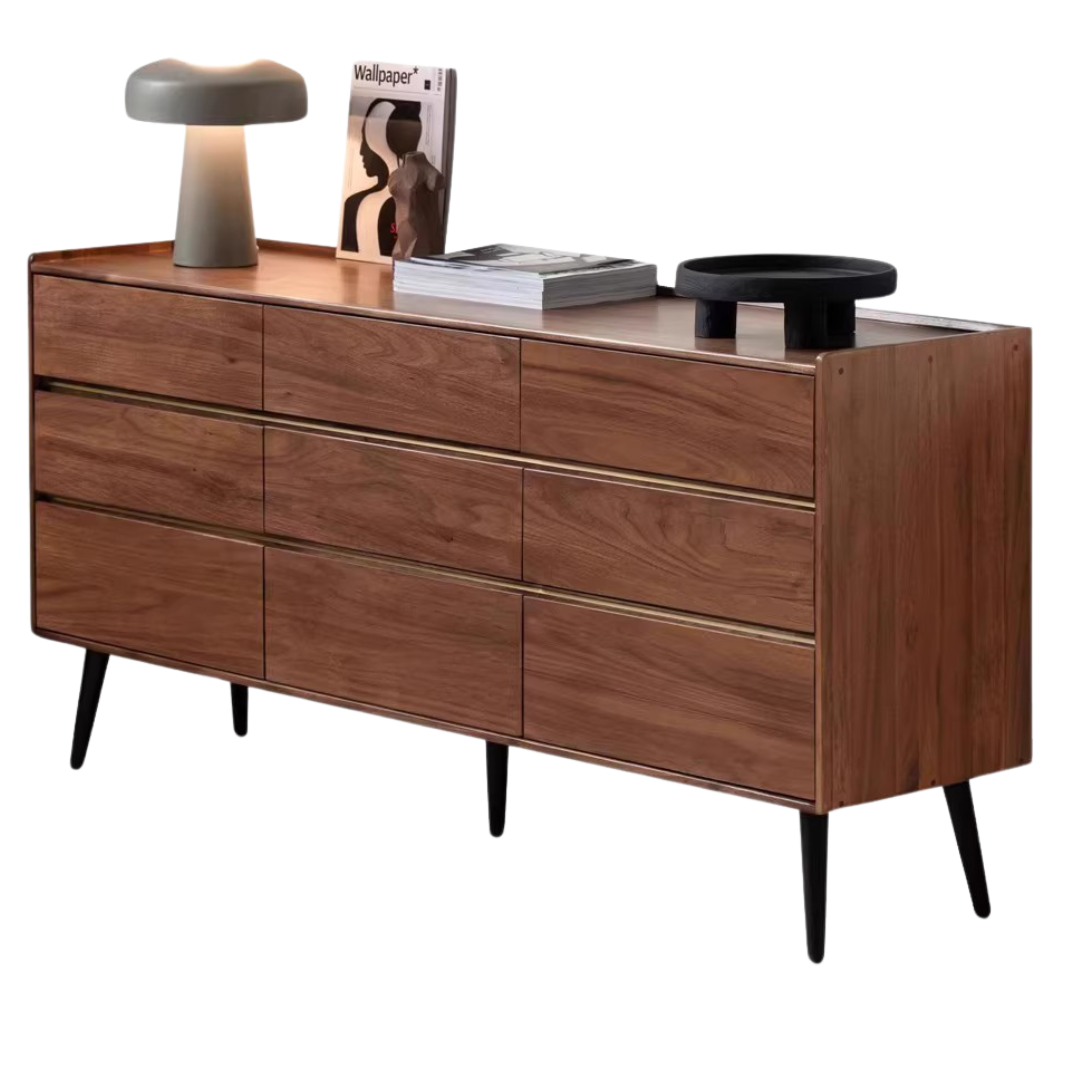 Premium Black Walnut Solid Wood Cabinet - Handcrafted Storage Organizer for Kitchen, Bathroom & Living Room | Rustic Home Decor & Space Saving Solution