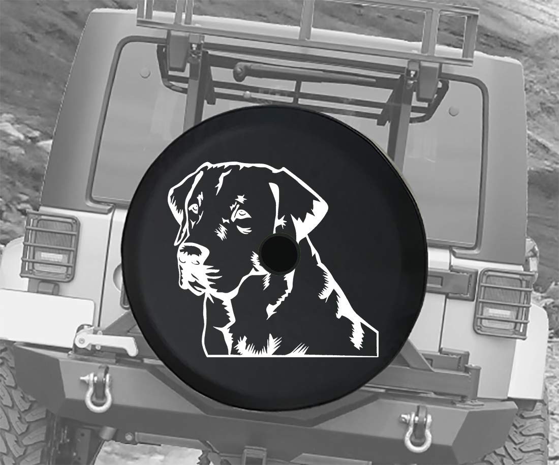 JL Spare Tire Cover for Trucks & SUVs - 33 Inch Labrador Retriever Gun Dog Hunter K9 Design with Backup Camera Hole | Durable Off-Road Accessory for Jeep Wrangler & Pickup Trucks