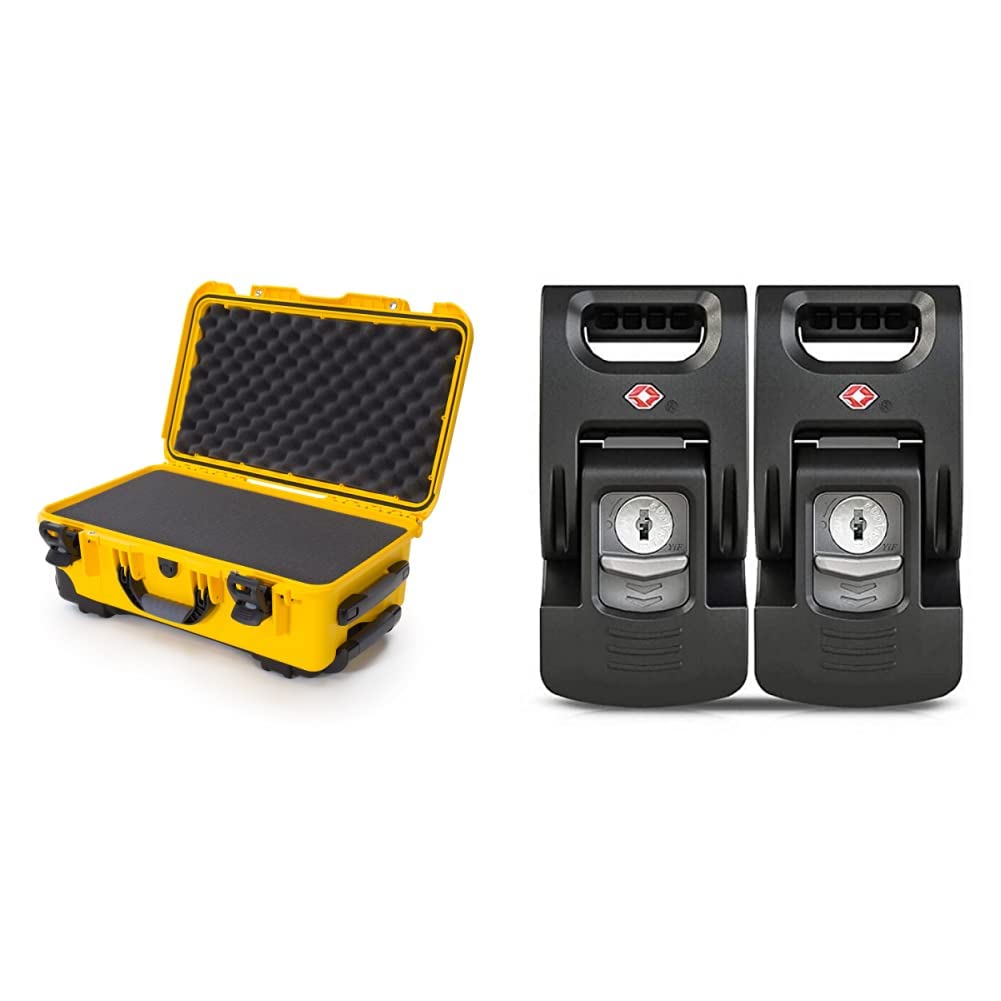 Nanuk 935 Waterproof Carry-On Hard Case with TSA Powerclaw Latch Retrofit Kit - Yellow Travel Luggage for Airplane, Business Trips & Outdoor Adventures