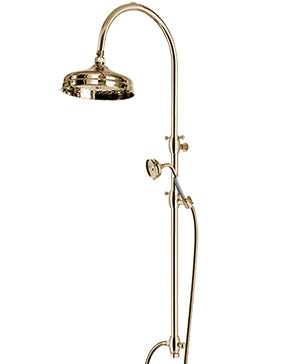 Kensington Retro Brass Shower Set Without Mixer - Vintage Bathroom Fixture for Classic & Modern Homes