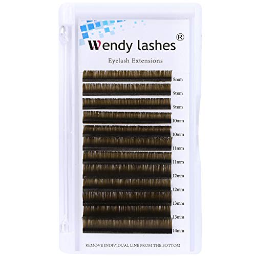 WENDY LASHES 0.07mm Brown Volume Eyelash Extensions - C/D Curl, 8-14mm Mixed Length, Easy Fan Rapid Blooming for 3D/4D/6D/10D/20D Looks | Perfect for Salon Professionals & DIY Lash Enthusiasts