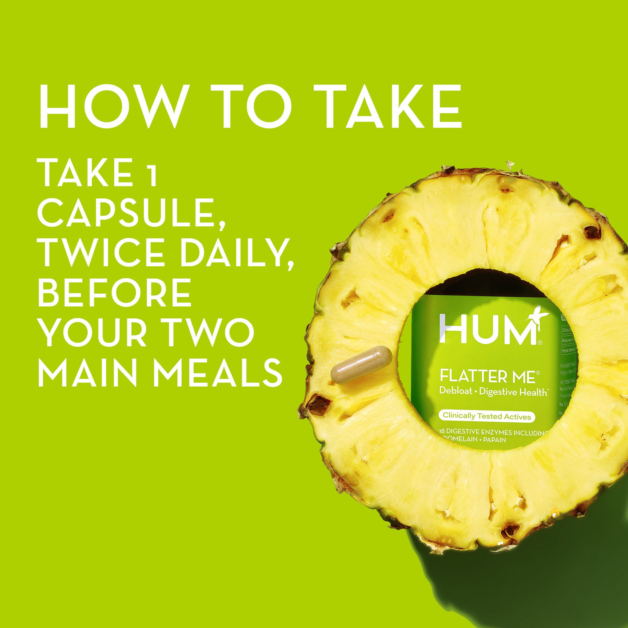 Flatter Me Digestive Enzyme Supplement for Bloating Relief & Gut Health - Supports Digestion After Meals | Ideal for Travel, Overeating & Sensitive Stomachs