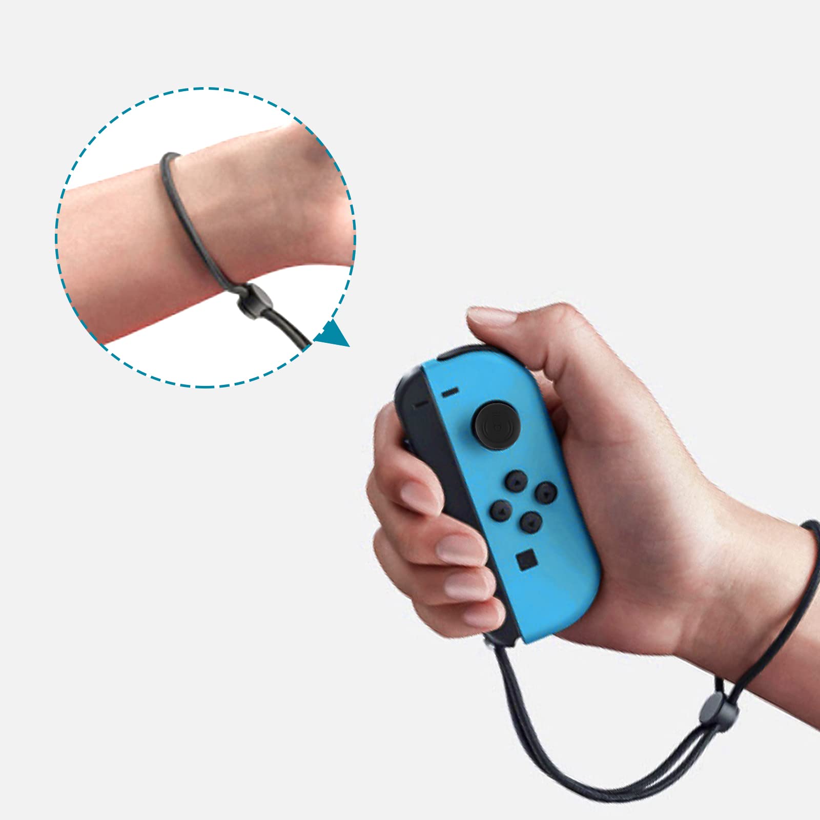 TOYMIS 2 Pack Adjustable Elastic Wrist Strap for Nintendo Switch Joy-Con Controllers - Black | Comfortable Gaming Accessories for Switch Lite/OLED | Perfect for Travel, Gaming Parties & Long Play Sessions