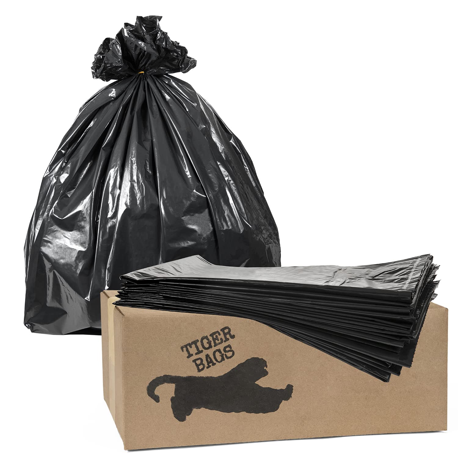 95-96 Gallon Extra Heavy Duty Trash Bags - 2.2 Mil Thick, Black, 61