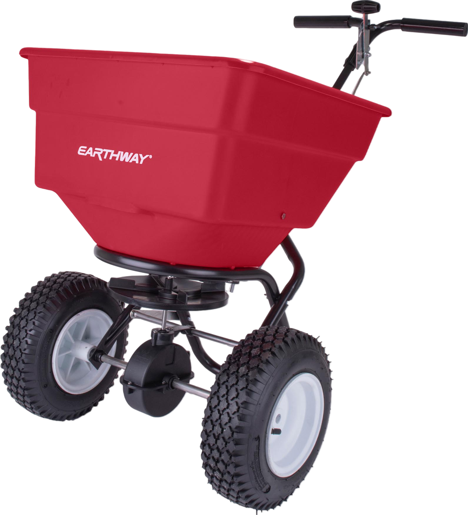 Earthway 2170 Commercial Broadcast Spreader - 100 Lbs Hopper with Pneumatic Tires - Heavy Duty Lawn & Garden Spreader for Fertilizer, Seed, Salt (Ideal for Large Yards, Golf Courses, Landscaping)