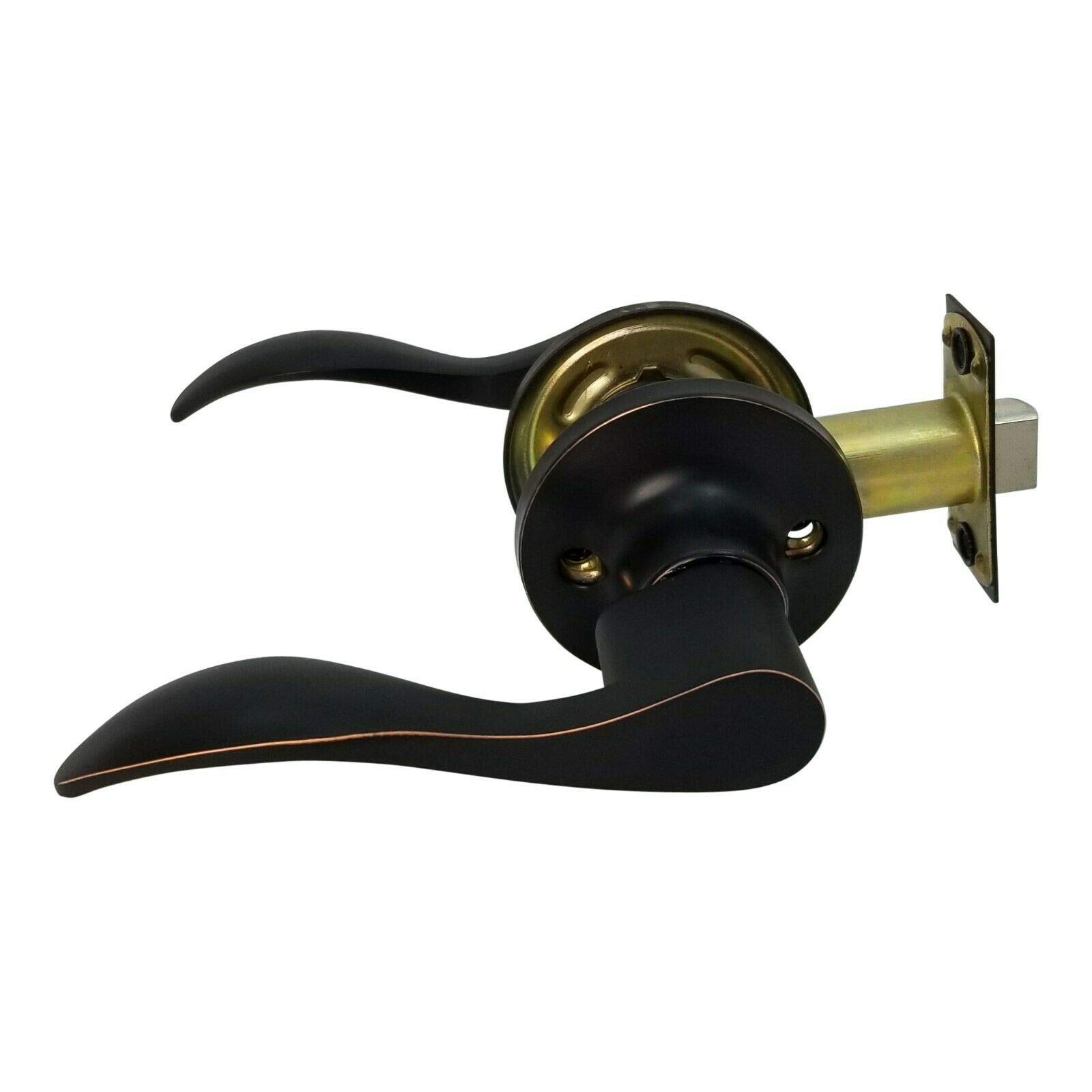 Wave Style Oil-Rubbed Bronze Bedroom Closet Door Lever Handle Lock - Secure Privacy for Bedrooms, Bathrooms & Kids' Rooms
