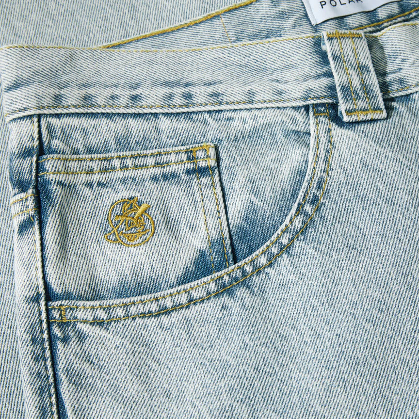 Vintage '93 Polar Light Blue Denim Jeans for Men & Women - Perfect for Casual Wear, Street Style & Retro Fashion