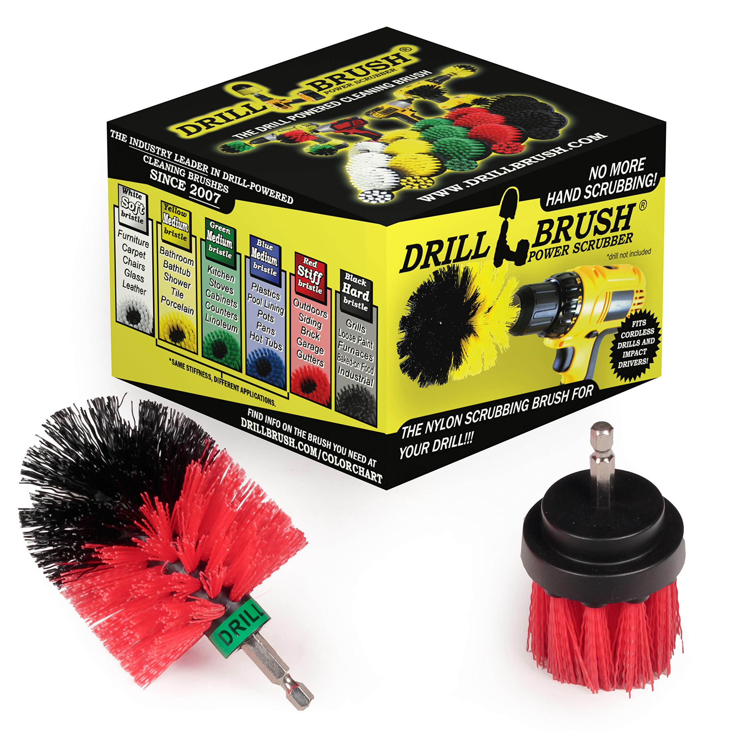 2-Piece Outdoor Scrub Brush Set for Siding, Brick & Stone - Deck, Patio & Gutter Cleaning Tools