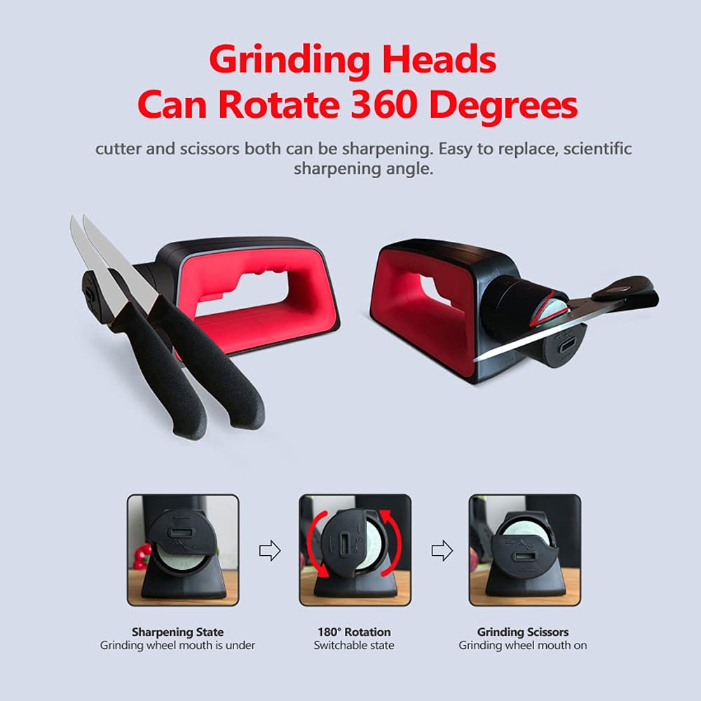 Electric Kitchen Knife Sharpener - Automatic Multifunctional Cutter Grinder for Quick & Precise Sharpening (EU Plug) - Perfect for Home Chefs & Professional Kitchens