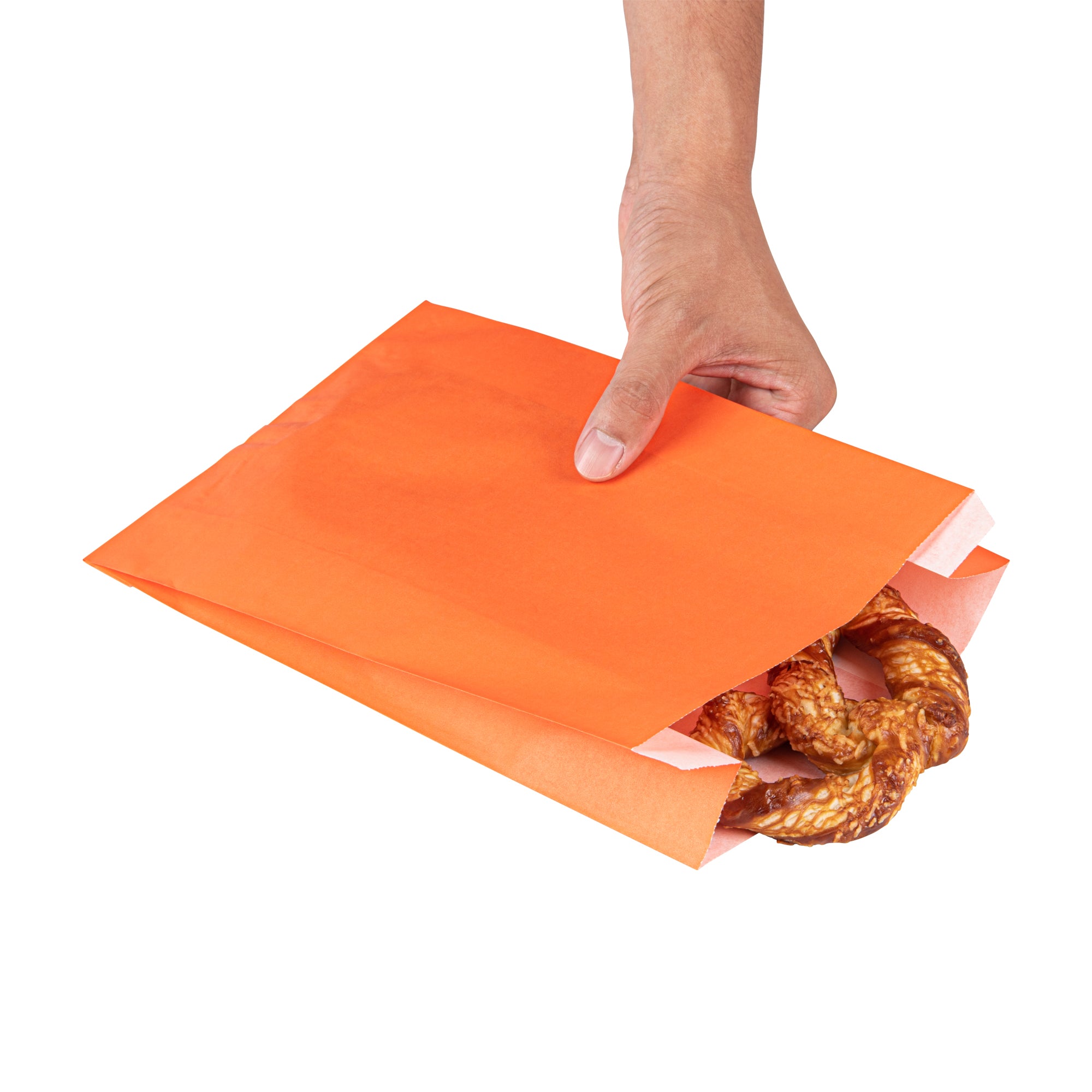 Eco-Friendly Orange Paper French Fry & Snack Bags - 7x3x11 Inches, 100 Count Box - Perfect for Fast Food, Parties, and Takeout