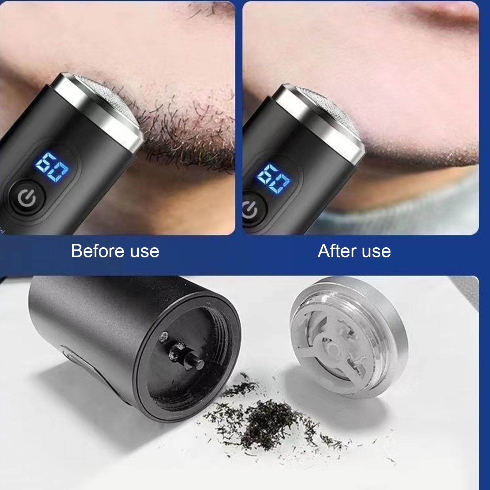 Professional Rechargeable Electric Shaver for Men - Cordless Beard Trimmer with Travel Case, Smooth Face Shaving for Home & Travel Use - Perfect Gift for Dad & Groom