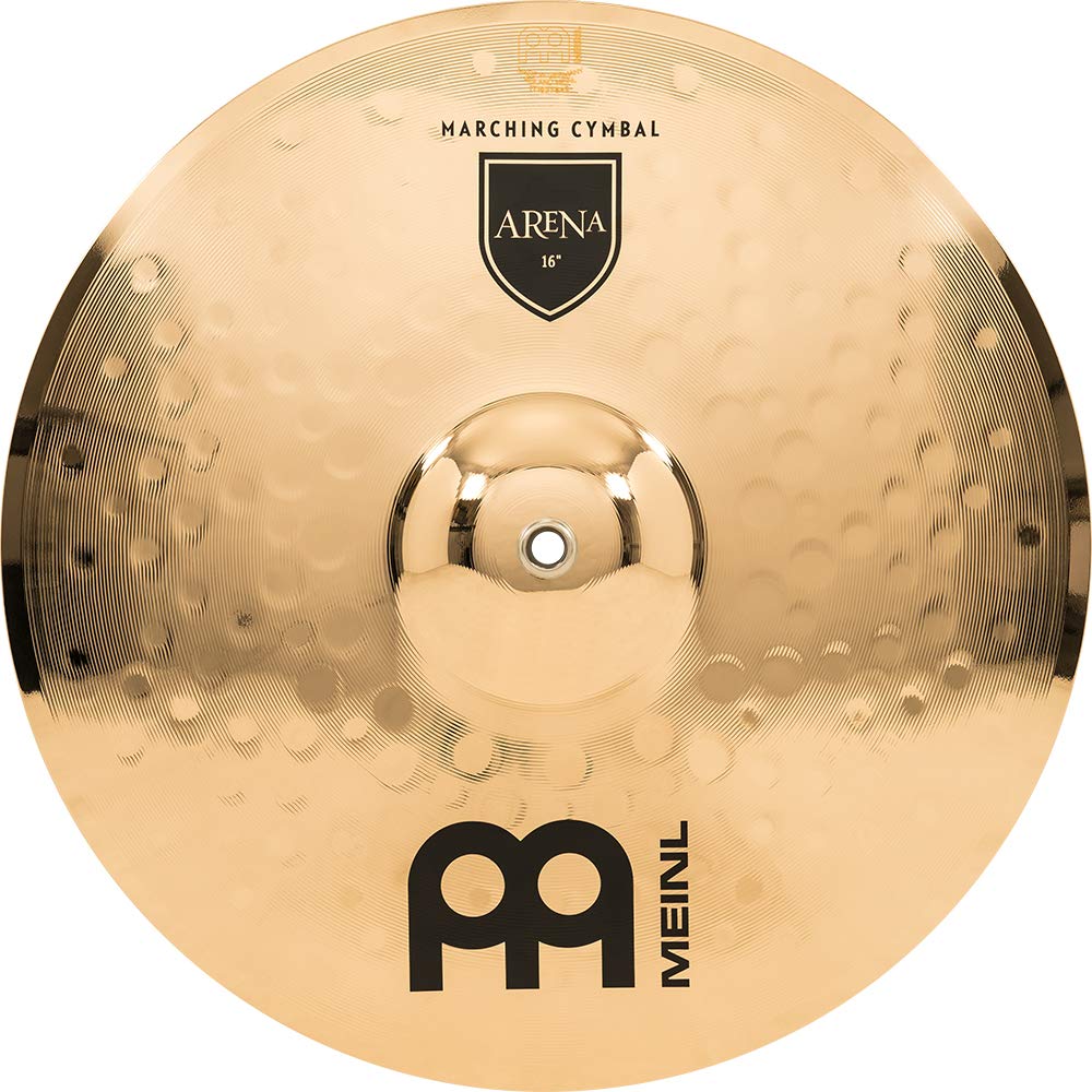 Meinl 16” Professional Arena Marching Cymbal Pair with Straps - Bronze Alloy Brilliant Finish - Made in Germany - 2-Year Warranty (MA-AR-16) - Perfect for Drum Corps, Marching Bands & Live Performances